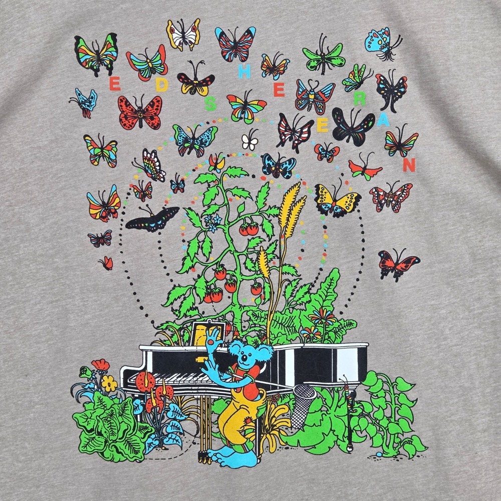 Ed‎ Sheeran Brian Blomerth Men XXL 2XL Mathematics Tour T-Shirt Butterflies Tan